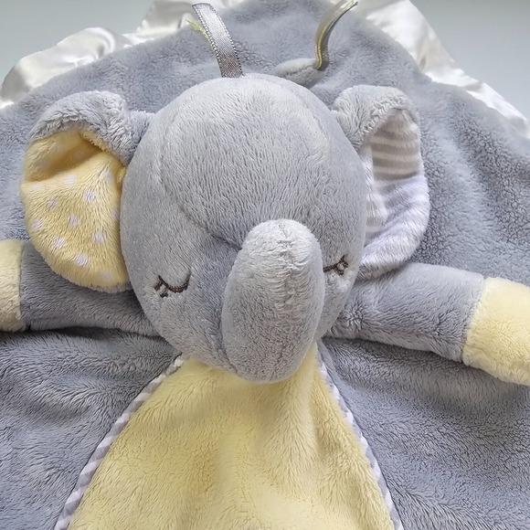 Douglas Baby Elephant Lovey Gray Yellow Satin Trim Security Blanket Plush - Picture 3 of 11